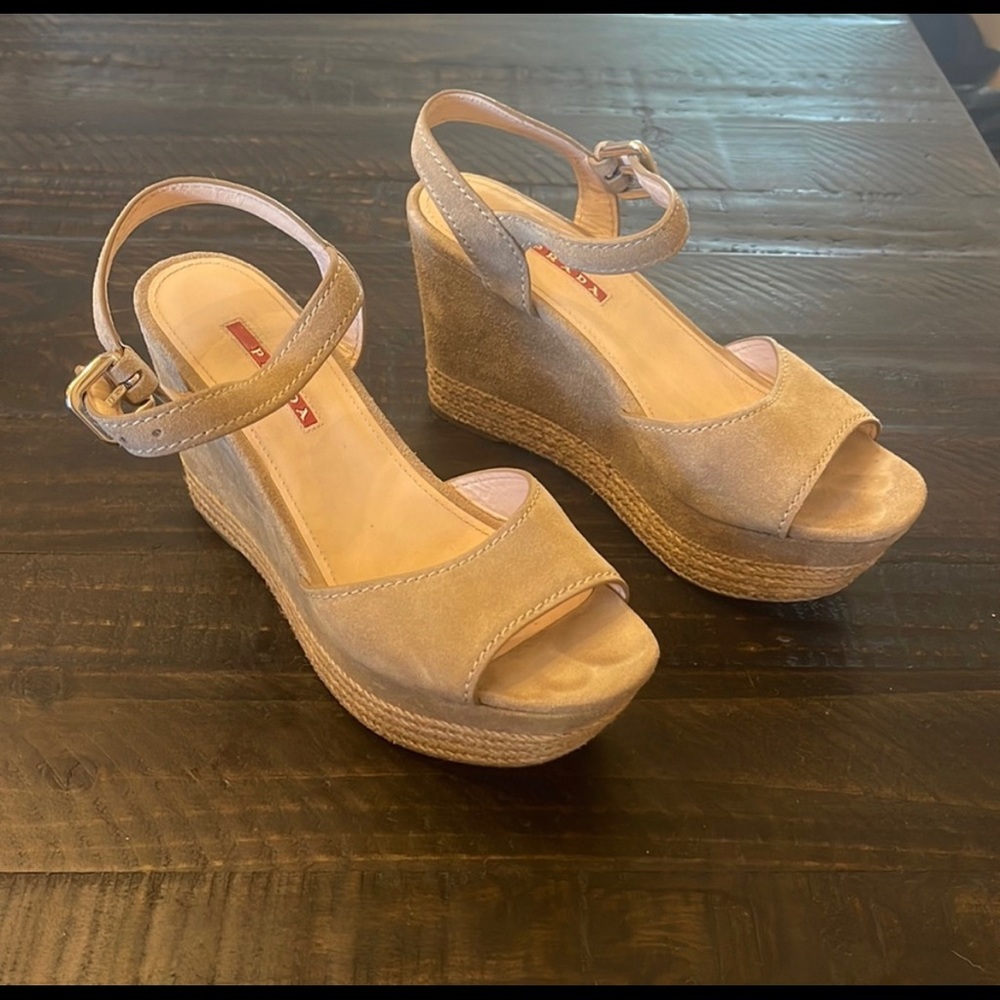 Authentic PRADA wedges- barely worn